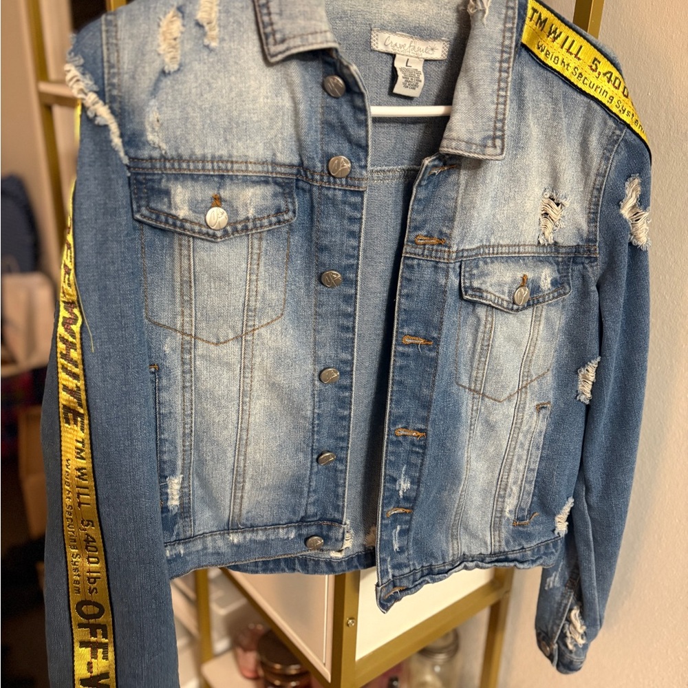 Denim Jacket with Off White Detail
